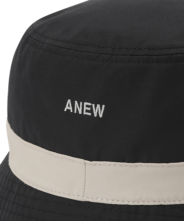 Unbalanced Wide Brim Bucket Hat - Black