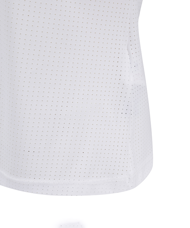 Women's All Ventilation Collar Short T-Shirt - White