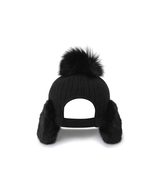 Women's Angora Knit Cap - Black