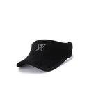 Women's Real Fur Snow Winter Visor - Black